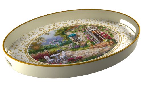 Otantik Tepsi Gold Oval Küçük