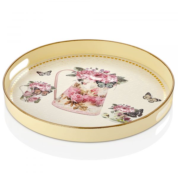 Authentic Tray Gold Round Small