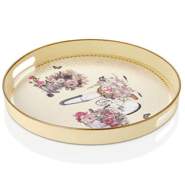 Authentic Tray Gold Round Large